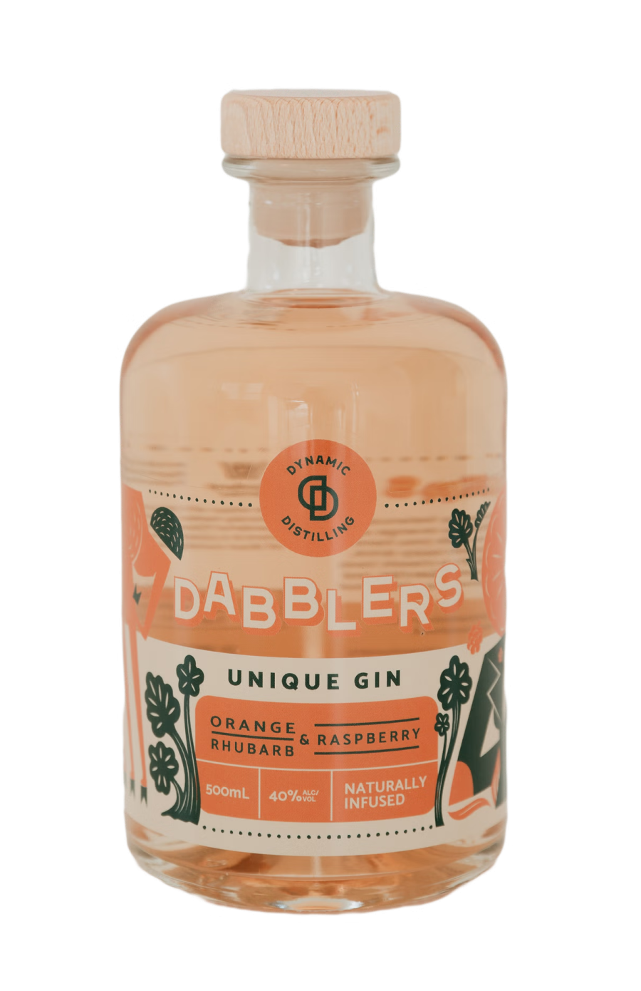 Dabblers Naturally Infused Orange, Raspberry & Rhubarb gin